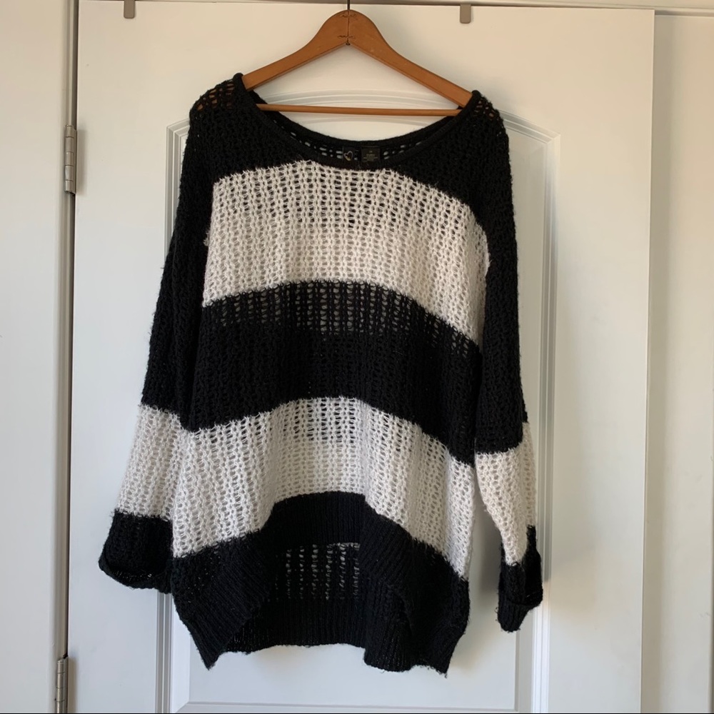 Black and white striped sweater